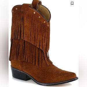 SHYANNE GIRLS' FRINGE SNIP TOE WESTERN BOOTS size 12